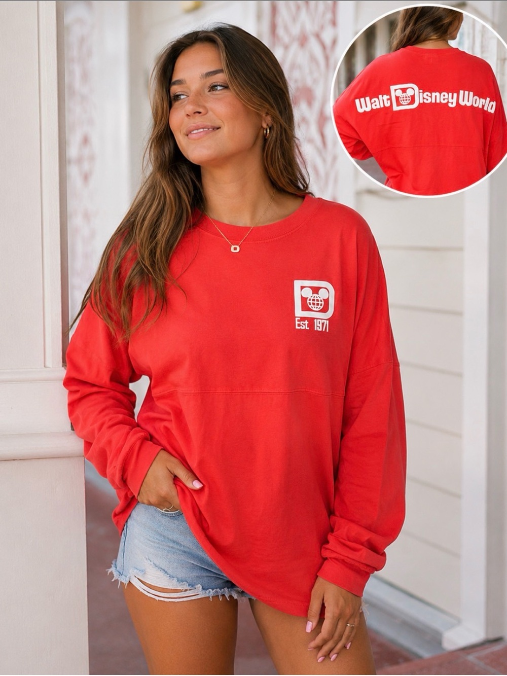 Disney Parks Spirit Jersey Walt Disney World Est. 1971 Orange Coral Size Large